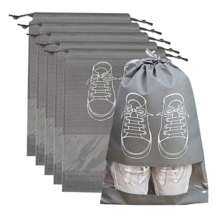 Get 6PCS Portable Shoe Storage Bags – reusable, dustproof, and perfect for travel or home organization. Ideal for shoes, accessories, and more.